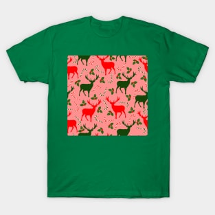 pink christmas reindeers T-Shirt